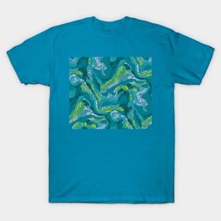 Pink and Teal Beach Waves T-Shirt